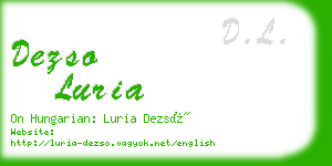 dezso luria business card